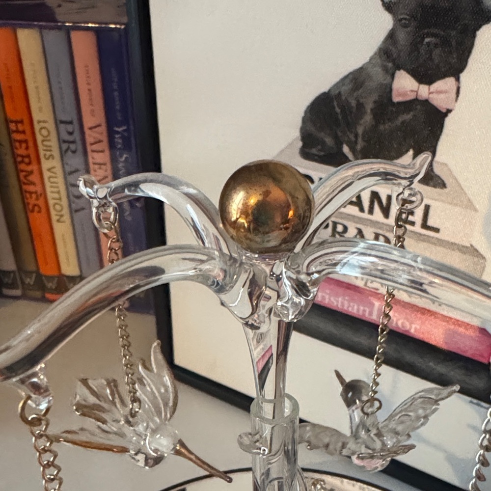 Vintage Elegant Glass Hummingbird Sculpture - Picture 6 of 6